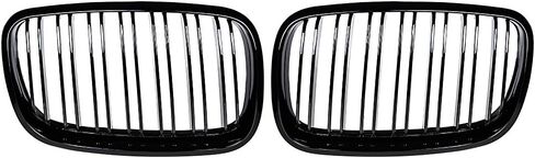 Compatible with 2007-2013 BMW X5 X6 E70 E71 Glossy Black M-Color Bumper Front Grille Grill Kidney Dual Slats in Saudi Arabia
