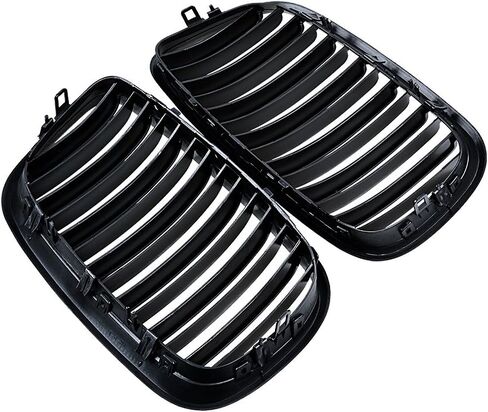 Compatible with 2007-2013 BMW X5 X6 E70 E71 Glossy Black M-Color Bumper Front Grille Grill Kidney Dual Slats in Saudi Arabia