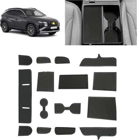 for 2021 2022 2023 2024 Kia Seltos Door Slot Mat Non-Slip Interior Door Groove Gate Pad Fit 2023 2024 Kia Seltos Door Compartment Cup Center Console Liners Accessory Decoration (White) in Saudi Arabia