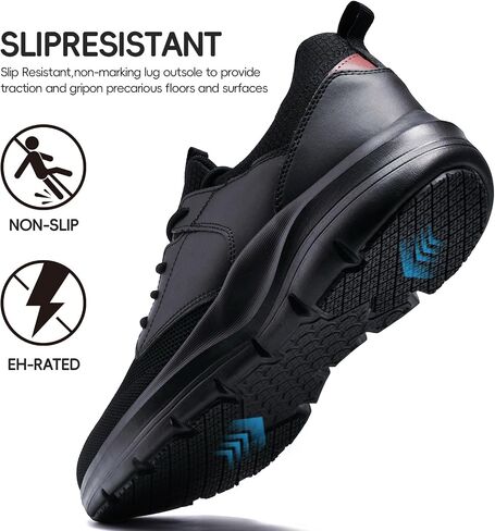Mens Non Slip Work Shoes Water Resistant Walking Sneakers Food Service Chef Kitchen in Saudi Arabia