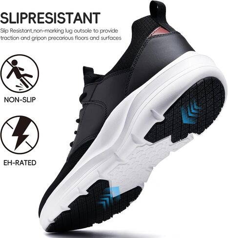 Mens Non Slip Work Shoes Water Resistant Walking Sneakers Food Service Chef Kitchen in Kuwait