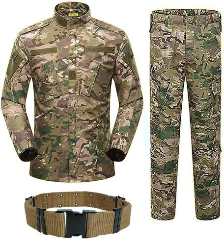 Military Tactical Mens Hunting Combat BDU Uniform Suit Shirt & Pants with Belt MC in Saudi Arabia