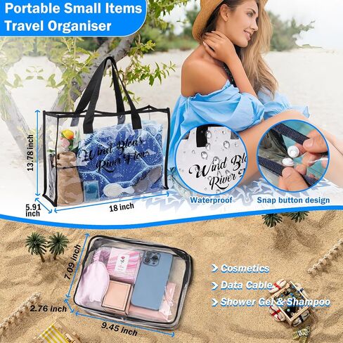 Beach Bag Travel Gifts for Women, 10 in 1 Beach Gifts Set for Beach Lovers, Vacation Travel Essentials Gift for Family Birthday Graduation Gift for Friends Mom Multipurpose Waterproof Travel Tote Bag in Saudi Arabia
