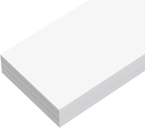 Ruled Sentence Strips, Thick Paper - 80lb Cardstock 3 x 18 Inches, White, Pack of 100 - Ideal for Classrooms, Offices, or Homes in Kuwait