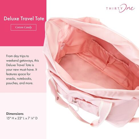 Thirty-One Gifts Deluxe Travel Tote Bag, Multiple-Pocket Tote Bag for Travel and Work, Caribbean Blue in Saudi Arabia