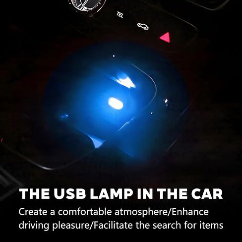 4PCS USB LED Car Interior Atmosphere Lamp, Portable Plug-in Mini Vehicle Night Light, Automotive Trunk Ambient Lighting Decoration Kit, Universal for SUV Sedan Truck (Blue) in Saudi Arabia
