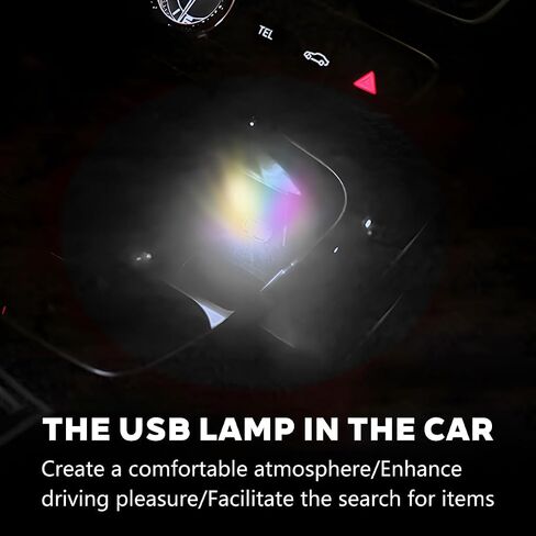 4PCS USB LED Car Interior Atmosphere Lamp, Portable Plug-in Mini Vehicle Night Light, Automotive Trunk Ambient Lighting Decoration Kit, Universal for SUV Sedan Truck (Blue) in Saudi Arabia