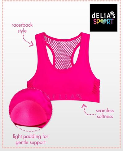 صدرية Girls Sports - 3 حزمة Soft Sofflist Seamless Racerback مبطنة الدعم حمالات الصدر للفتيات (الأحجام: 32-36) in Kuwait