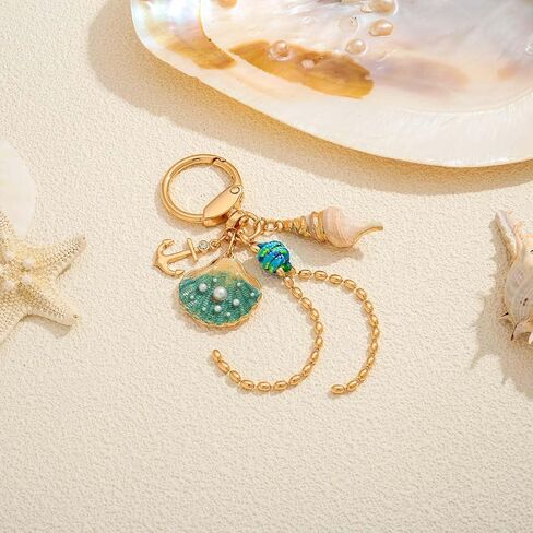 Classyzint Ocean موضوع مفاتيح keychain claw Claw Clasp Shell/Bow/Pearl Charms الشاطئ العطلات والملحقات اليومية in Saudi Arabia