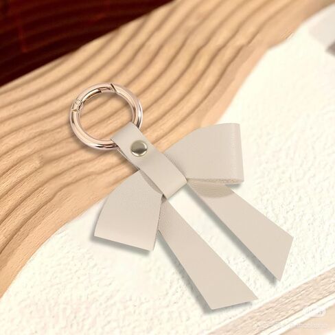 Leather Bow Charm for Bag Purse Handbag, Elegant Bow Keychain, Cute Bag Accessory in Kuwait