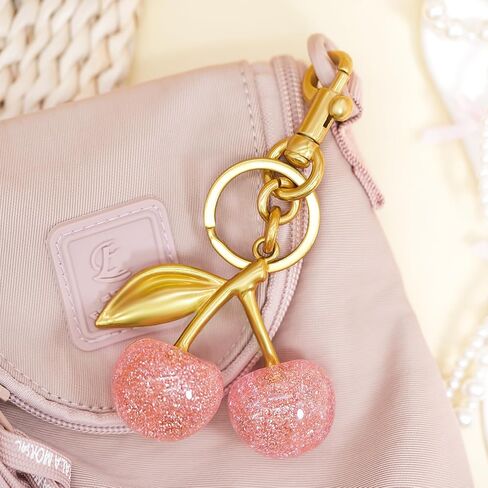Cherry Keychain & Bag Charms - Cute Cherry Accessories for Women's Purse & Handbags - Birthday & Christmas Gifts in Saudi Arabia