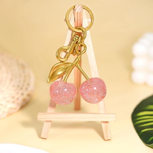 Cherry Keychain & Bag Charms - Cute Cherry Accessories for Women's Purse & Handbags - Birthday & Christmas Gifts in Saudi Arabia