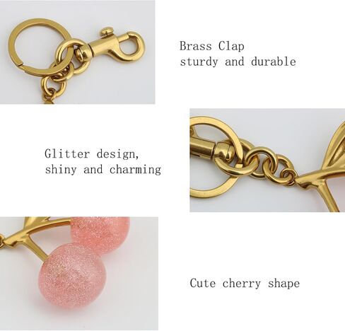 Cherry Keychain & Bag Charms - Cute Cherry Accessories for Women's Purse & Handbags - Birthday & Christmas Gifts in Saudi Arabia