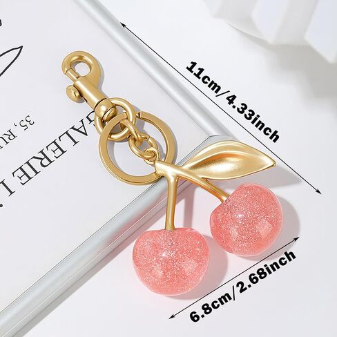 Cherry Keychain & Bag Charms - Cute Cherry Accessories for Women's Purse & Handbags - Birthday & Christmas Gifts in Saudi Arabia