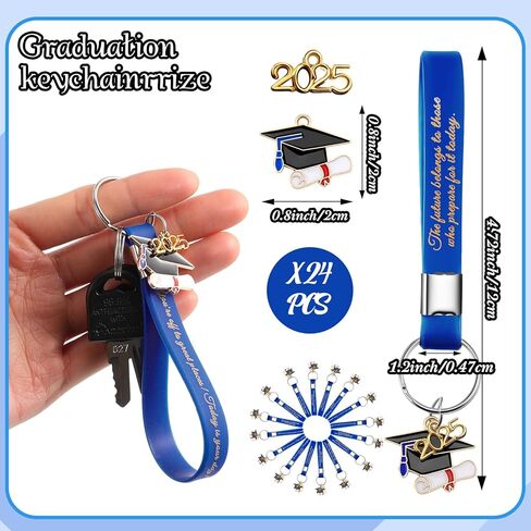 Quelay 24 Pcs 2026 Graduation Keychains for Her Him Silicone Inspirational Gifts Graduation Stuff for College Senior Students in Saudi Arabia