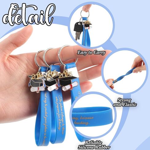 Quelay 24 Pcs 2026 Graduation Keychains for Her Him Silicone Inspirational Gifts Graduation Stuff for College Senior Students in Saudi Arabia