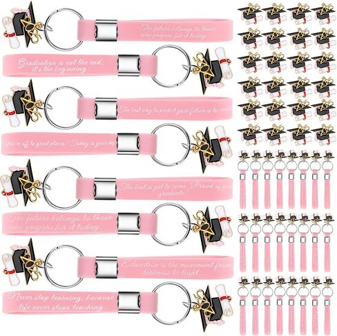 Quelay 24 Pcs 2026 Graduation Keychains for Her Him Silicone Inspirational Gifts Graduation Stuff for College Senior Students in Saudi Arabia