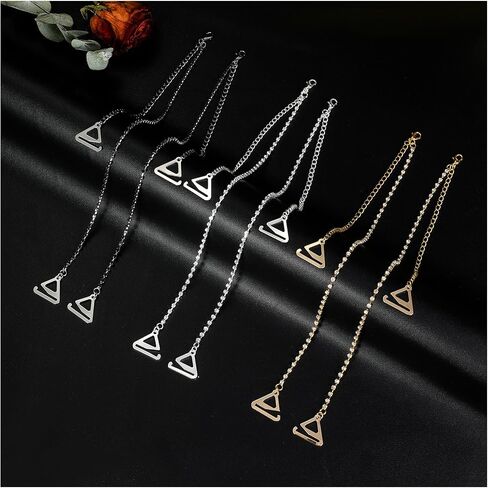 Simple Rhinestone Bra Straps,2Pcs Rhinestones Bra Shoulder Chain,Crystal Lingerie Straps,Wedding Bridal Rhinestone Underwear Chain for Women Body Jewelry in Saudi Arabia