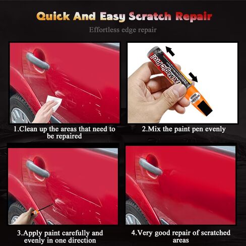 Touch Up Paint for Cars, Automotive Paint Scratch Repair, Two-In-One Car Touch Up Paint Fill Paint Pen, Car Accessories Scratch Remover Pen Universal for Scratch Repair Various Cars (Red) in Saudi Arabia