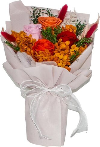Flowers Bouquet Preserved Rose Flower For Her Valentines Mother Day Wedding Birthday Purple in Saudi Arabia