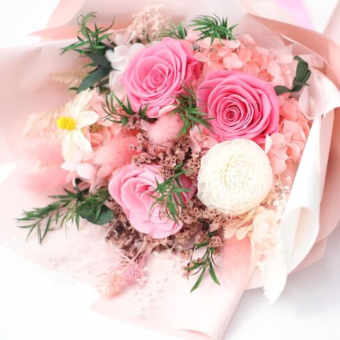 Preserved Flowers Bouquet,Flowers for Delivery Prime, Roses Bouquets with Gift Box for Mother Day,Birthday,Women, Christmas,Valentines, Anniversary (Pink) in Saudi Arabia