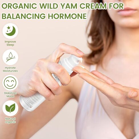 Chialing Wild Yam Cream, Wild Yam Cream For Hormone Balance | Natural Wild Yam Feminine Balancing Cream | Relieve Premenstrual Syndrome & Menopausal Symptom & Moisturizing - Made In USA - 4 oz in Saudi Arabia