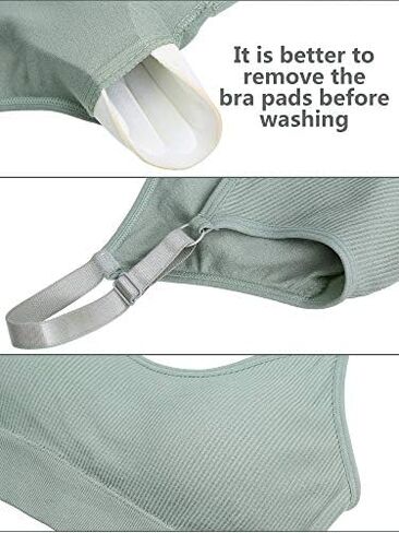 SATINIOR 4 Pack Women's Sports Bra, Padded Ribbed Cami Bra Seamless Bralette Wireless No Underwire Workout Tank Top in Saudi Arabia