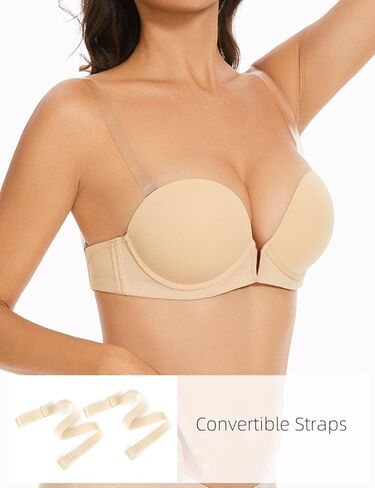 حمالة صدرية عارية للنساء من YBCG مع أشرطة خلفية واضحة تراجع قابلة للتحويل مسببة لأعلى إضافة كوب من حمالات الصدر المنخفضة للنساء للنساء in Kuwait