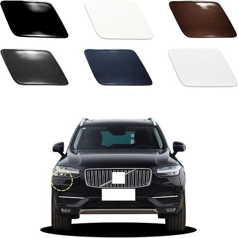 Car Front Bumper Headlight Washer Cover Compatible with Volvo XC90 2016-2022 Headlight Washer Nozzles Cover 39825447 39825430 Water Spray Cover Black Right Passenger Side in Saudi Arabia