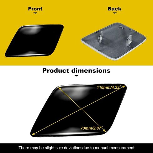 Car Front Bumper Headlight Washer Cover Compatible with Volvo XC90 2016-2022 Headlight Washer Nozzles Cover 39825447 39825430 Water Spray Cover Black Right Passenger Side in Saudi Arabia