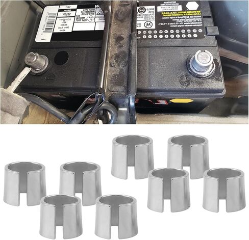 1 Pair Battery Post Shims, Pure Lead Anode Cathode Sleeves, Car Battery Terminal Converter Adapter Sleeves for Positive & Negative Post, Universal Car Accessories in Saudi Arabia
