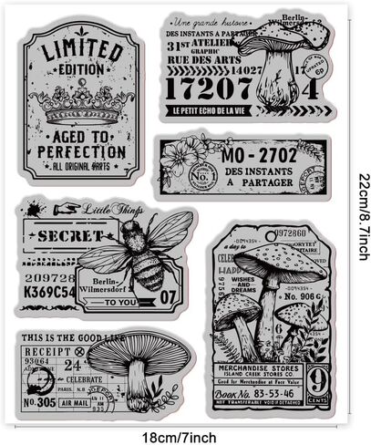 GLOBLELAND Vintage Postcard Background Cling Rubber Stamp 7.09x8.66inch Labels EVA Stamps Embossing Stamp Seal for DIY Scrapbooking and Card Making Paper Craft Decor in Saudi Arabia