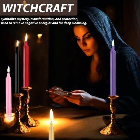 24 Pack Multicolor Spell Chime Candles – Premium Mini Unscented Taper Candles for Rituals, Prayer, Meditation, Altar, Spells – 4" Tall – Ideal for Witches & Spiritual Practices in Saudi Arabia