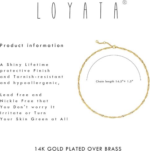 Loyata 14k قلادة قلادة مطلية بالذهب ، قلادة سلسلة متسلسلات ، قلادة هامسا ، قلادة يدوية للنساء ، قلادة يدوية للنساء. in Kuwait