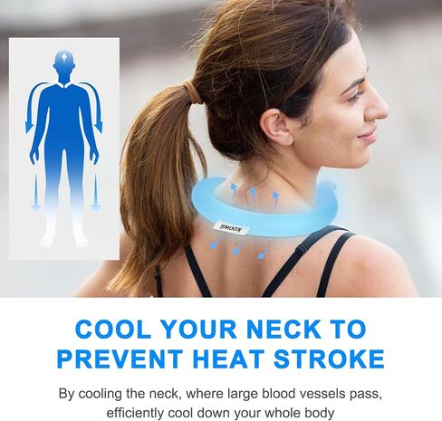 2-Pack Reusable Neck Cooling Tubes with Insulated Bag – Instant Ice Cooling Rings for Heat Relief, Outdoor Sports, and Summer Activities Size M (Powder Blue, Set of 2) in Saudi Arabia