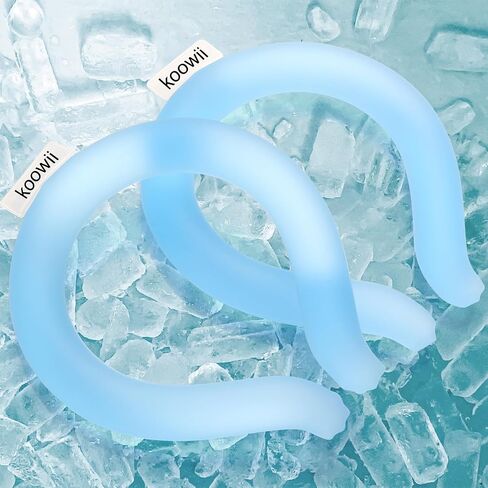 2-Pack Reusable Neck Cooling Tubes with Insulated Bag – Instant Ice Cooling Rings for Heat Relief, Outdoor Sports, and Summer Activities Size M (Powder Blue, Set of 2) in Saudi Arabia