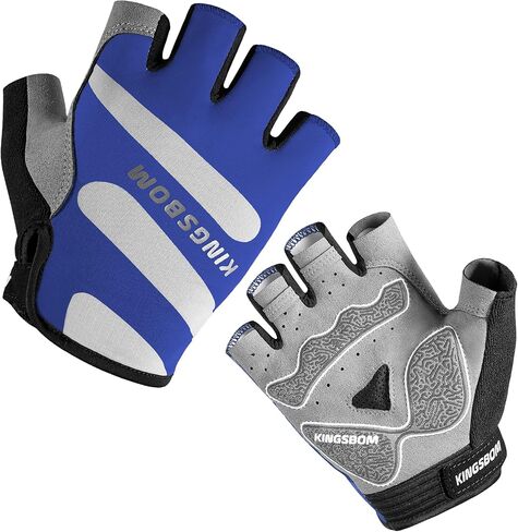KINGSBOM Breathable Cycling Gloves, Shock-Absorbing Bike Gloves with Light Silicone Gel Pad, Anti-Slip Bicycle Gloves for Men and Women in Kuwait