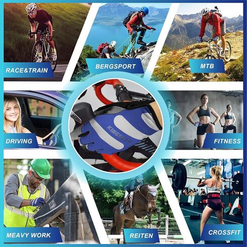 KINGSBOM Breathable Cycling Gloves, Shock-Absorbing Bike Gloves with Light Silicone Gel Pad, Anti-Slip Bicycle Gloves for Men and Women in Kuwait