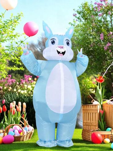 Blow-up Easter Bunny Costume Adult Inflatable Rabbit Costume Barney Full Mascot Halloween Christmas Story Easter in Saudi Arabia