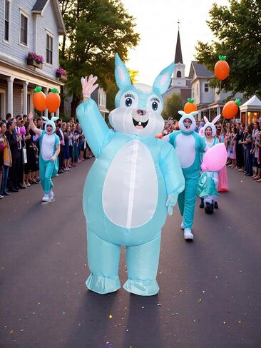 Blow-up Easter Bunny Costume Adult Inflatable Rabbit Costume Barney Full Mascot Halloween Christmas Story Easter in Saudi Arabia