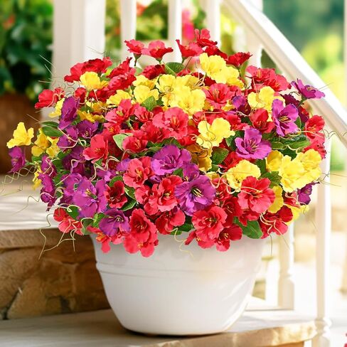 حزم Dolicer 6 تبدو أزهارًا اصطناعية حقيقية للهواء الطلق ، والزهور الواقعة المزيفة في الهواء الطلق ، وأشعة فوق البنفسجية مقاومة في الهواء الطلق الزهور الحريرية فو ، زهور المزارعين في الهواء الطلق ، مربع نافذة الفناء الفناء في الهواء الطلق in Kuwait