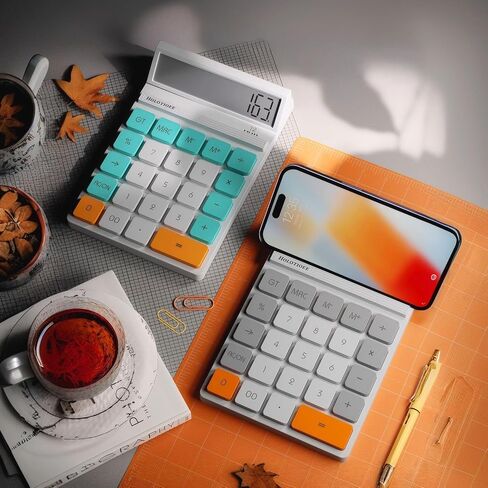 آلة حاسبة مكتبية مكونة من 12 رقمًا مع شاشة LCD كبيرة وزر حساس، للمنزل والمكتب والمدرسة والفصل والأعمال، و4 آلات حاسبة أساسية صغيرة للمكتب in Kuwait