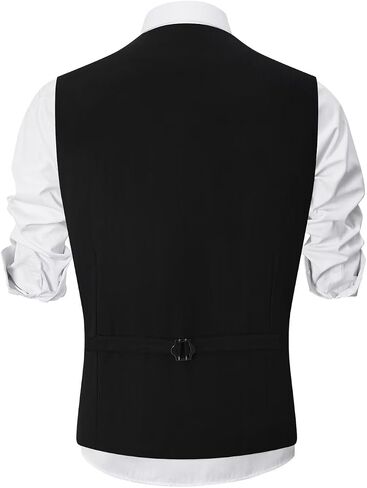Mens Suit Vest, Business Formal Dress Vest for Men Solid Slim Fit Waistcoat, S-3XL in Saudi Arabia