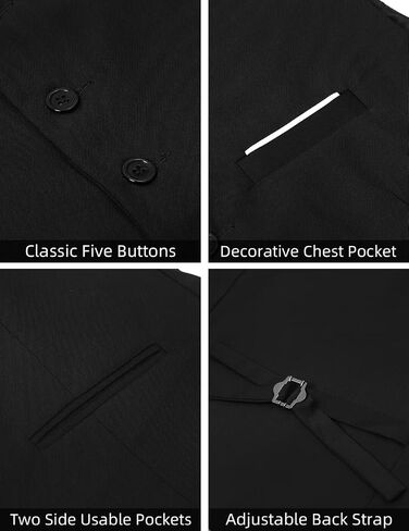 Mens Suit Vest, Business Formal Dress Vest for Men Solid Slim Fit Waistcoat, S-3XL in Saudi Arabia
