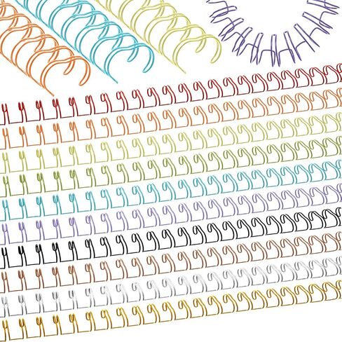 100 Pcs Metal Double Loop Binding Wires 9/16" Bulk Cinch Binding Wires Double Spiral Binding Ring Coil 10 Colors Twin Binding Spines Combs 23 Holes 2: 1 Pitch Cinch Binding Machine Wire in Saudi Arabia
