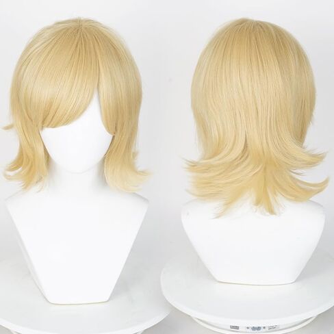 LABEAUTÉ Max Beauty Unisex Short Red Cosplay Wigs With Bangs+ Free Cap, Man Woman Fluffy Heat Resistant Wig Hair for Daily Party Halloween in Kuwait