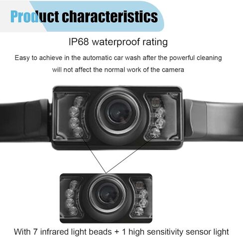 Car License Plate Backup Camera, 170-degree Wide-Angle Rear View Camera, 8 LED Lights Infrared HD Night Vision Camera, Waterproof License Plate Car Reversing Camera in Saudi Arabia