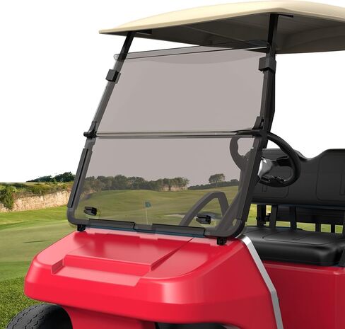 10L0L Foldable Windshield Compatible with Club Car DS Golf Carts 1982-2000.5 (Brown-tinted in Kuwait