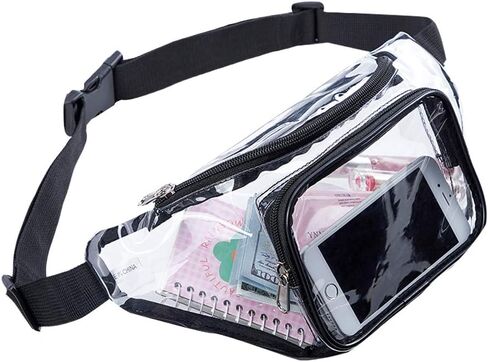 Clear Fanny Pack,Stadium Approved Waist Pack for Festival, Games,Travel and Concerts(Black) in Kuwait