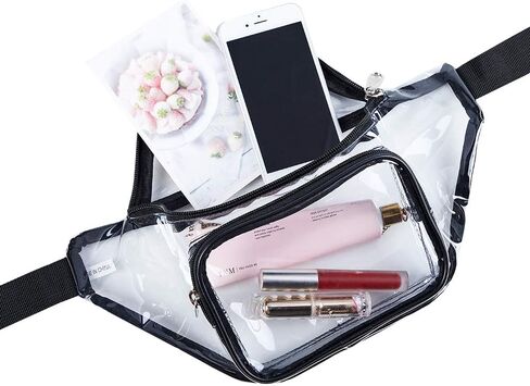 Clear Fanny Pack,Stadium Approved Waist Pack for Festival, Games,Travel and Concerts(Black) in Kuwait